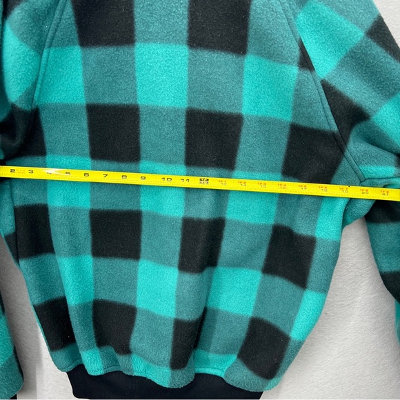 VTG 90's Columbia Bugaboo Teal Plaid Fleece Liner Jacket Size Small/Medium - Picture 5 of 6